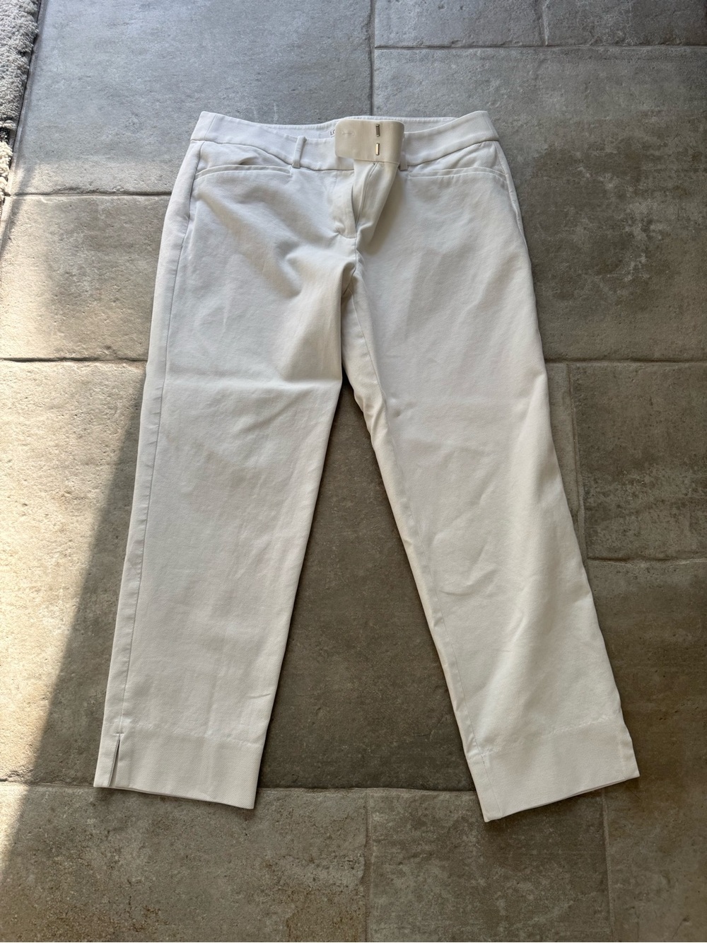 LOFT White Cropped Ankle Pants